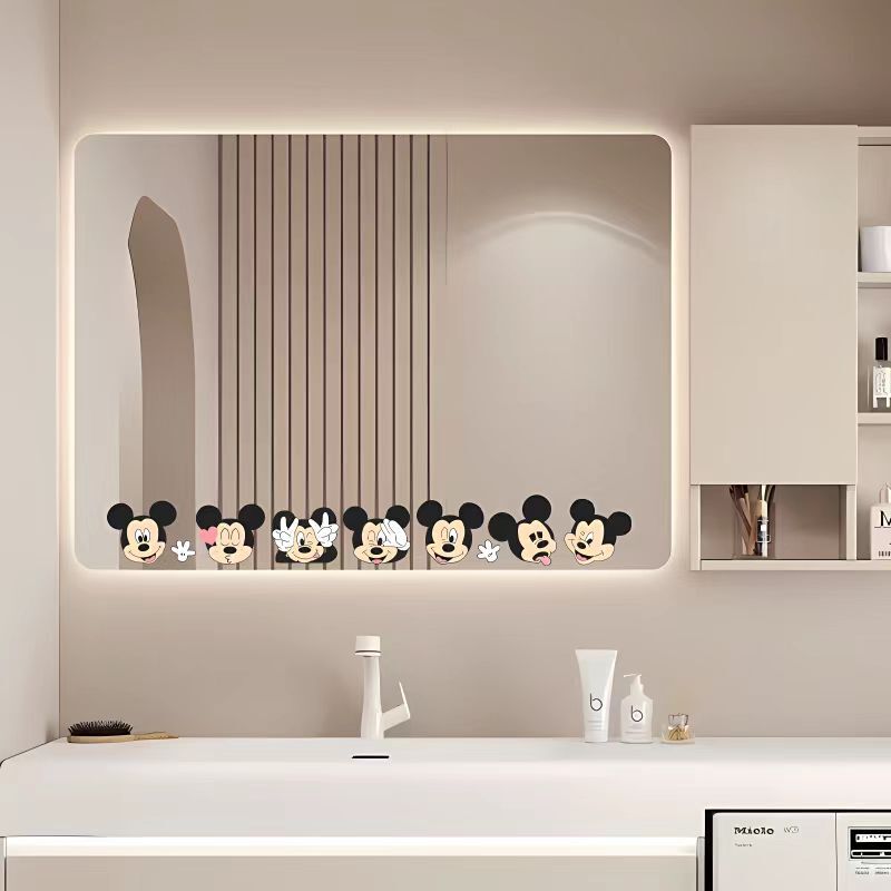 Mickey Mouse, Mickey, Minnie Cartoon Stickers, Decorative Stickers, Cute Stickers, Bathroom Mirror Waterproof Glass Self-Adhesive Stickers