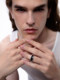 [Tan Jianci의 동일한 모델] Oinicio First Printing 증착 시리즈 925 Silver Black Glue Wide Male Couple Ring Women