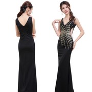 Công chúa Nightclub PR Hoa hậu ăn mặc Sexy Trim ktv Workwear Evening dress dài 3395