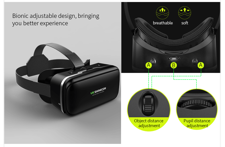 Умные очки vr shinecon-virtual reality headset para smartphone, smart p 007