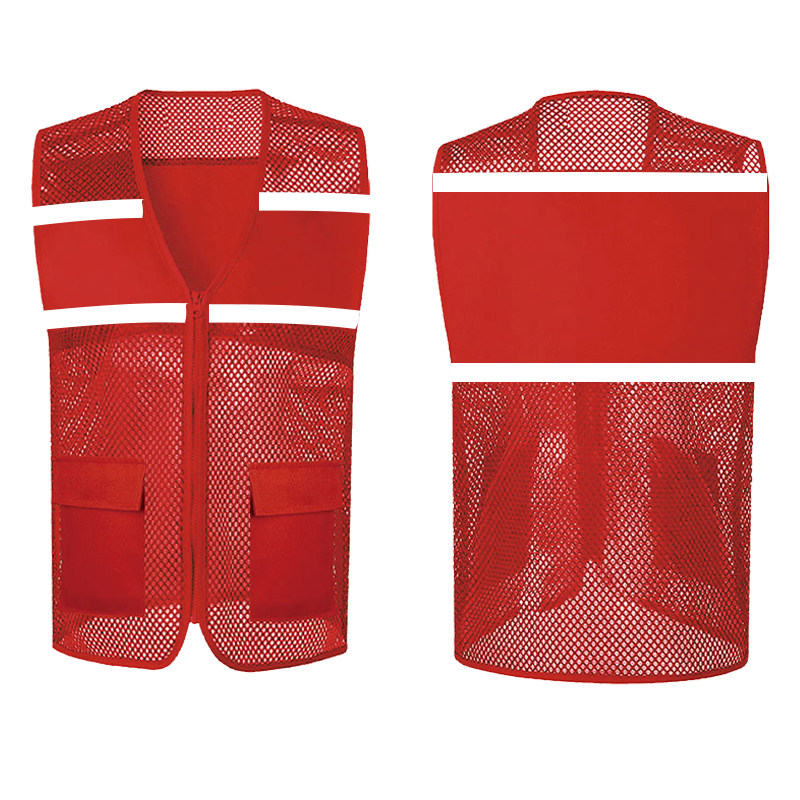 Customize China Mobile Telecom 5G Broadband Mesh Mesh Yarn Workwear Volunteer Waistcoat vest for imprint logo