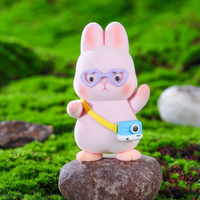 Authentic Flocked Yoyo Rabbit Outing Series Blind Box 2025 New Model Cute Gift for Girls Figurine Toy