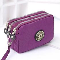 Multi Slots 3 Zipper Long Womens Wallet Female Purses C