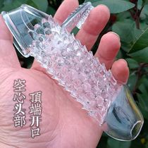 New mens spiked large-particle crystal sleeve bold and not elongated wolf teeth sleeve hollow glans sleeve sex product