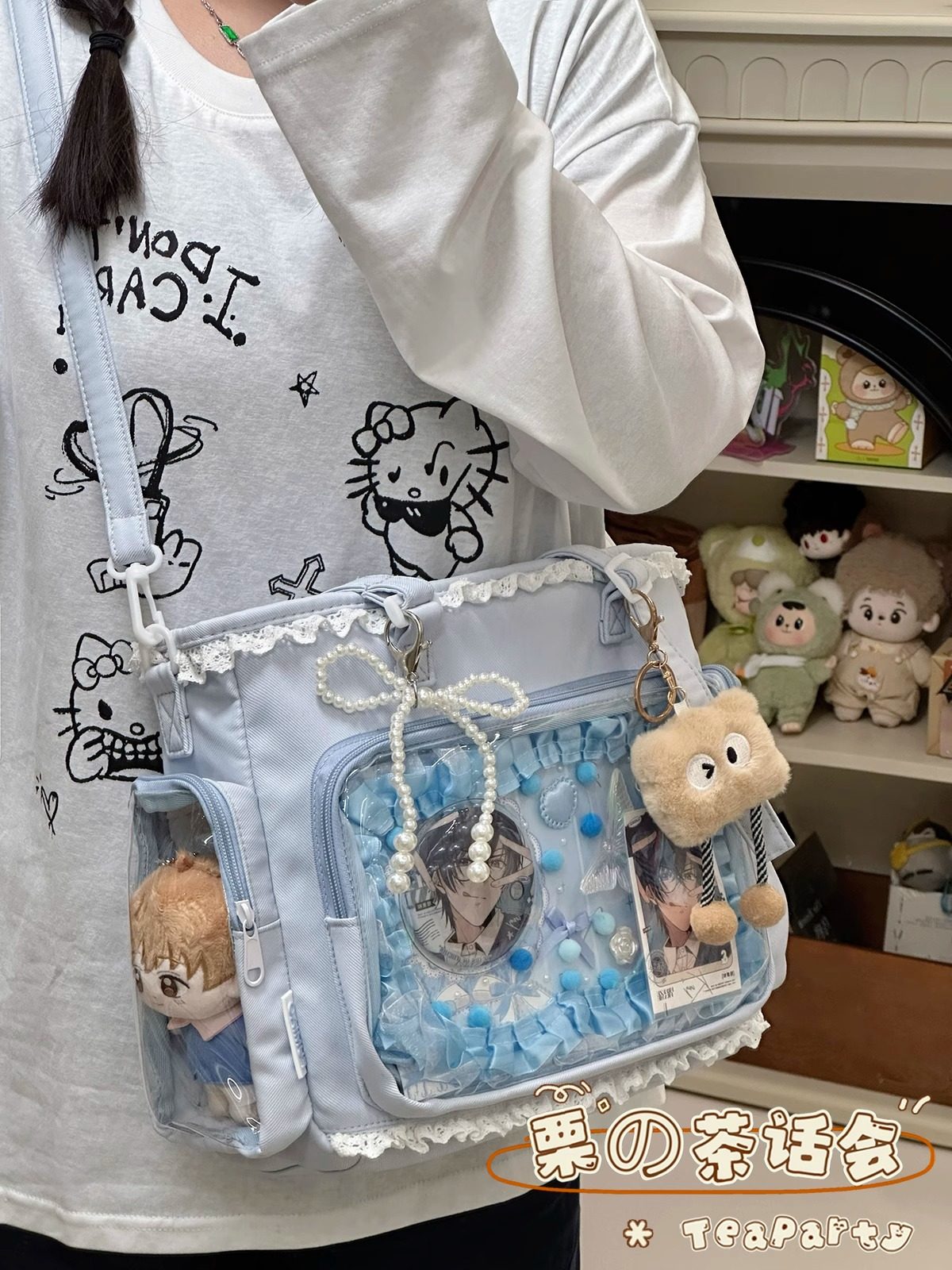 Сумка 日系透明吧唧漫展痛包日常娃包单肩包女学生上课通勤托特包斜挎包