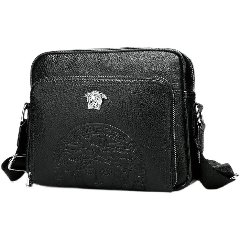 Light luxury Fanjia genuine leather shoulder bag men's side backpack Medusa men's bag casual cross-bag cowhide gift trend