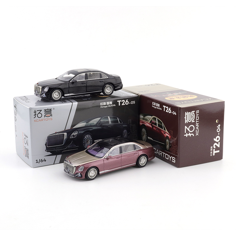 拓意微缩模型合金1/64汽车模型国雅商务轿车双拼色黑色汽车收藏