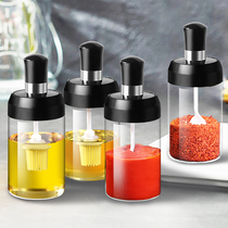 Spoon cover integrated seasoning bottle seasoning jar Sauce Box Glass Pepper Jars Salt Tank Seals Home Kitchen Barbecue Baking