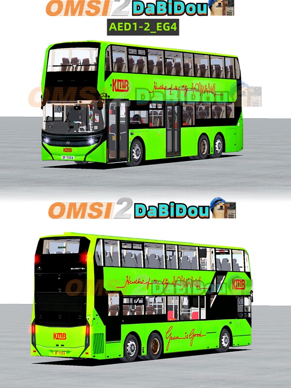 Omsi2 Hong Kong Bus Aed1-2 Eg4 Pure Electric Bus Right-Hand Drive Kmb Bus Simulator 2