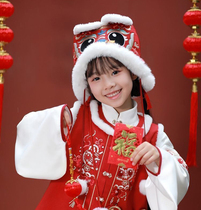 Tiger head hat children boys and girls traditional handmade red baby baby New Year Year of the Tiger hat