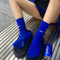 Klein blue socks blue female midbarrel stockings outside wearing damp autumn and winter 100 socks for mens matching shark pants