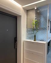 Popular water cube embossed art tempered glass partition screen custom doors and windows entrance hall bathroom bathroom half wall