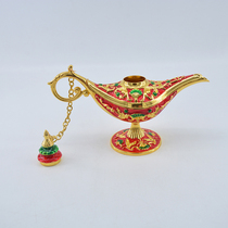 Aladdin Magic Lamp Ornament Dunhuang Wishing Lamp Metal Home Wine Cabinet Decoration Housewarming Gift Arabian Magic Lamp
