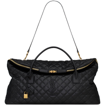 Chinese Valentines Day gift] YSL Yves Saint Laurent Womens ES black quilted leather travel bag shopping bag handbag
