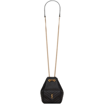 YSL Saint Laurent Womens JOE Mini Black Quilted Sheep Leather Bucket Bag Crossbody Bag