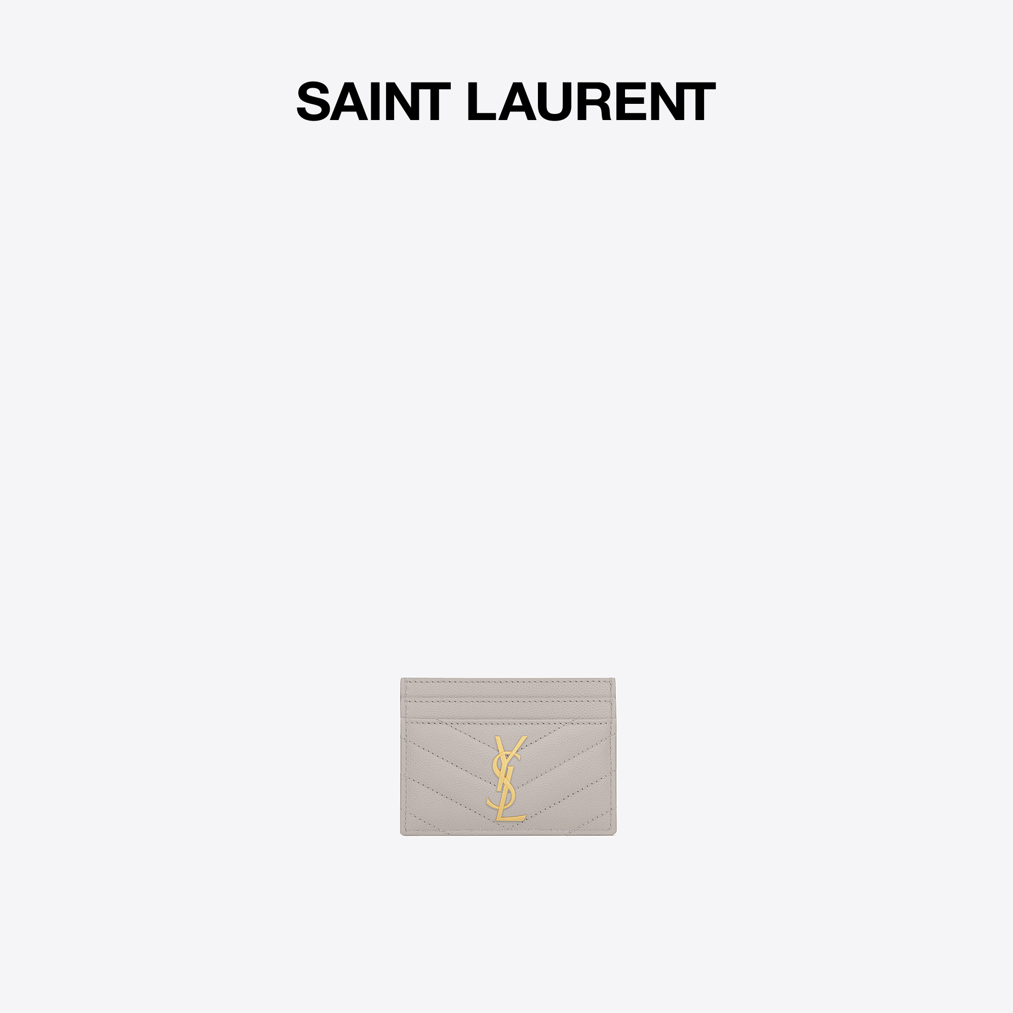 (New Year's Eve present) YSL Saint Laurent Ms MONOGRAM FINE GRAIN Grain Convex Textured Leather Credit Card Clip