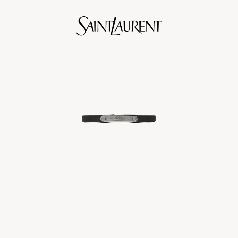 Ysl/Saint Laurent Men's Id Patch Black Bracelet Ysl/Saint Laurent Men's Id Patch Black Bracelet