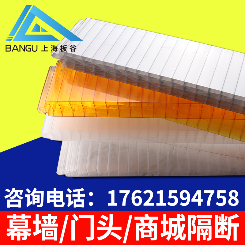 PC plug-in PC indoor and outdoor curtain wall partition hollow facade plastic to plug-in plate advertising 30 40 50mm