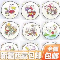 Xinjiang childrens dance special tambourine girl high-quality imitation sheepskin kindergarten hand drum percussion new style
