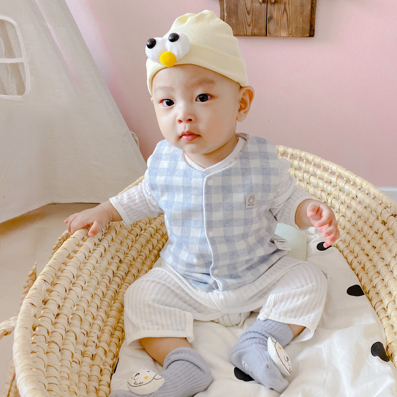 Baby vest pure cotton spring autumn winter children's vest thin section quilted outer wear boy baby plaid vest girls vest