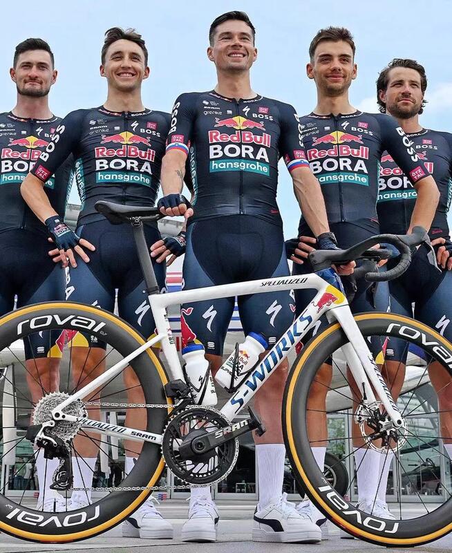 Bora Tour De France Summer New Cycling Jersey 2024 Tour De France Red Bull Bora Team Event Cycling Short-Sleeve
