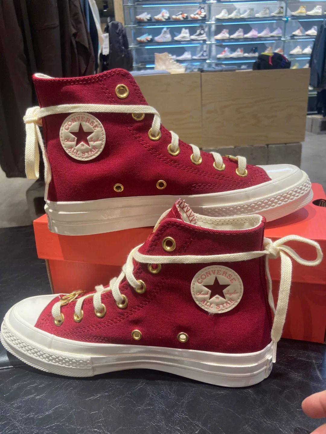 Кеды Converse 1970-х женские кроссовки Converse с вышивкой любви к Валентину, красные высокие канвасовые кроссовки A03931C