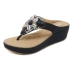 2018 clip toe nêm sandal nữ mùa hè thoải mái dép hermes nữ Sandal