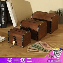 Xinjiangs Xinjiang Tibet Special Chain Belt Lock Deposit Money Pot Woody Treasure Chest Not To Take Children Adult Home Innovation