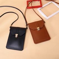 Elderly hanging neck mobile phone set 7-inch large screen mobile phone bag fashion retro inclined satchel bag woman