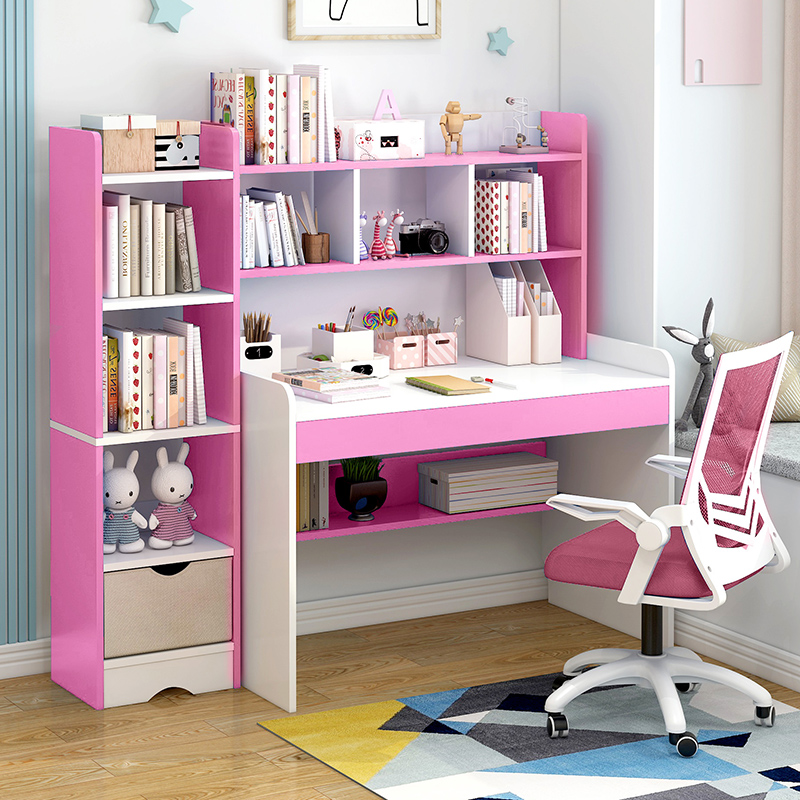 Children's liftable study table home desk bookshelf one primary school student simple desk bedroom computer desk