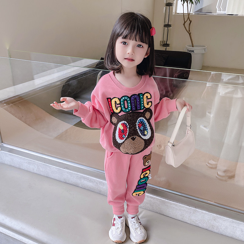 Female Baby Spring Dress Suit Foreign Style Fashion Children's Clothing Two Sets 1 to 2 Two-3-4 5-year-old girl clothes