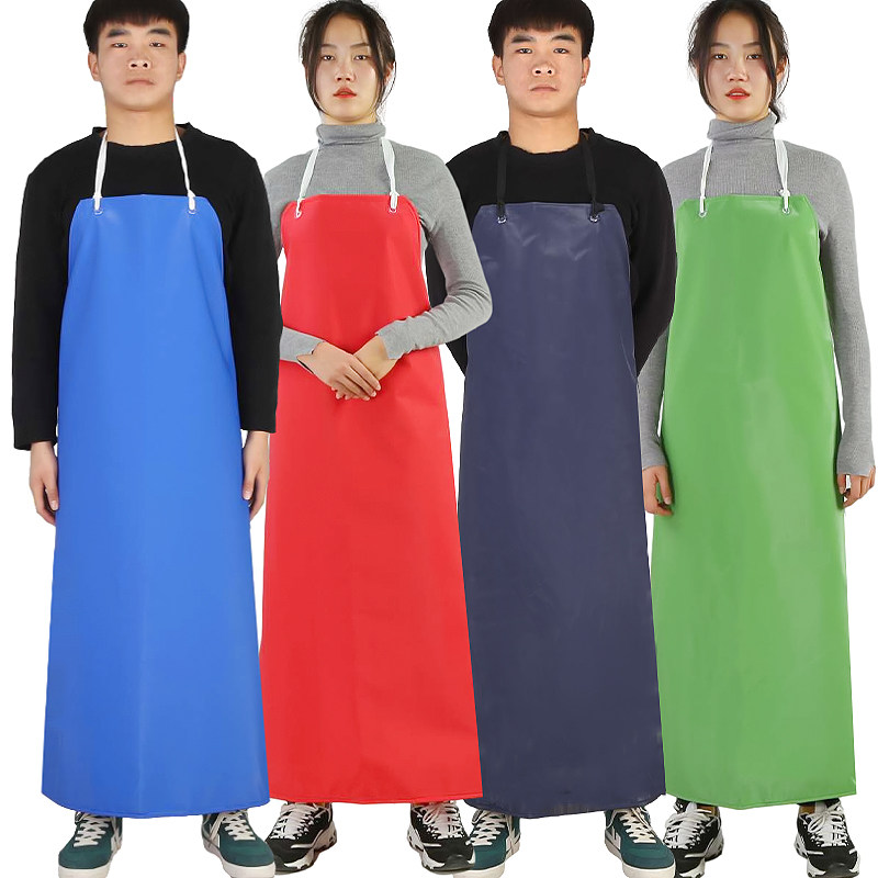 PVC waterproof oil resistance and thick apron acid-resistant cafeteria for adult industrial labor around the waist wear resistant slaughter