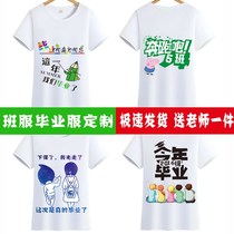 Customized T-shirt short-sleeved logo customized group clothes classmate Party childrens kindergarten graduation diy cotton class clothes