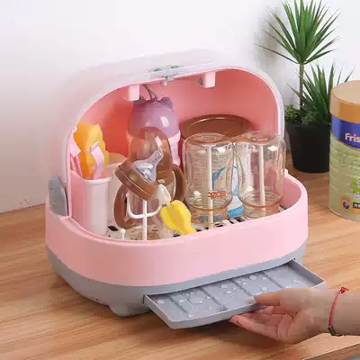 Baby bottle storage box box portable large baby tableware storage box drain dustproof drying rack milk powder box
