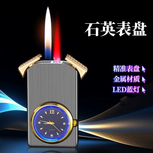 Циферблат, защитная ветрозащитная креативная неоновая зажигалка для друга, популярно в интернете, «три в одном»