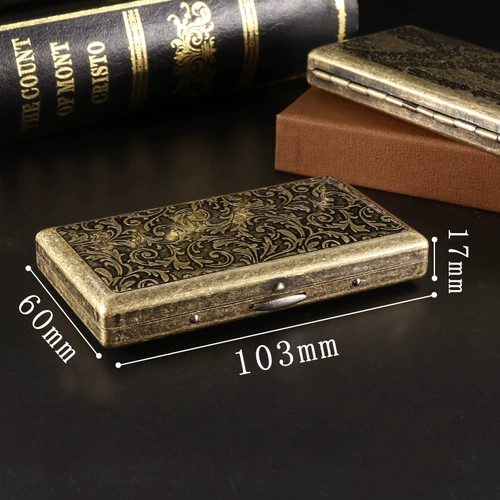 Классическая ретро -мастерство 20 маленькая сигаретная коробка многопрофильная легкая и портативная двухсторонняя сигаретная ящик с сигаретой мебели мебель