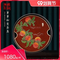 Zhu Bingren copper things like tea tray household simple water storage dry bubble table tea tray kung fu tea set