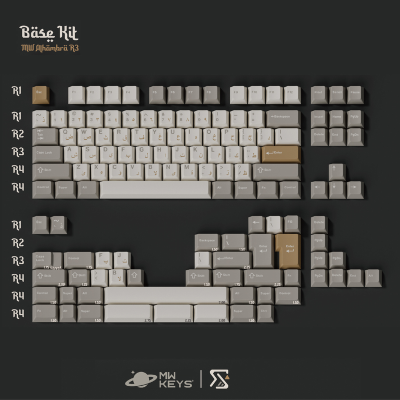 Customized Abs Two-Color Process Original Factory Height Mikevi Mw Alhambra R3 Keycaps