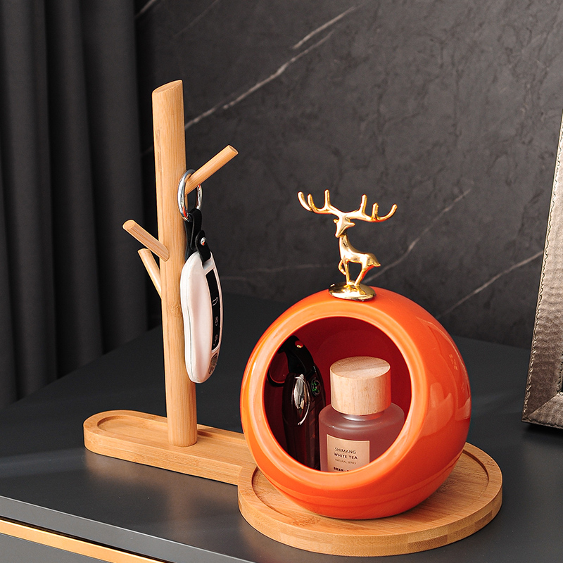 Desktop storage box ornaments with keys hanging at home door modern light luxury entry porch shoe cabinet shelf