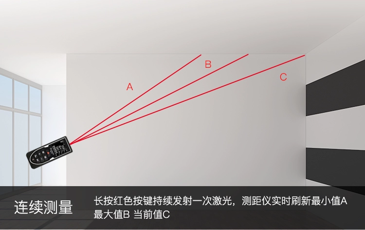 Máy đo khoảng cách laser có độ chính xác cao Longshuo cầm tay hồng ngoại điện tử ngang thước dây thước laser thước đo phòng trong nhà và ngoài trời