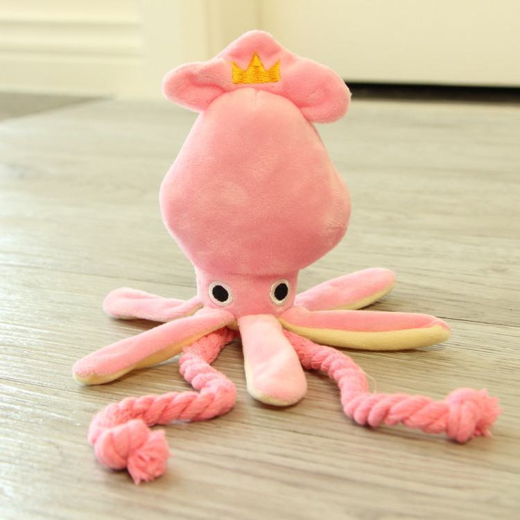 Cute Squid Dog Toy Octopus Cute BB Plush Pet Puppy Rope Toys