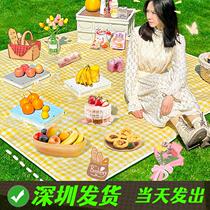 Spring outing outdoor picnic mat supplies beach tent mat ins style internet celebrity moisture-proof mat outing portable picnic cloth