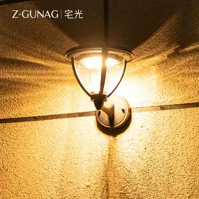 Wall lamp Outdoor waterproof door lamp Creative outdoor garden villa Chinese style exterior wall lamp Super bright solar garden lamp