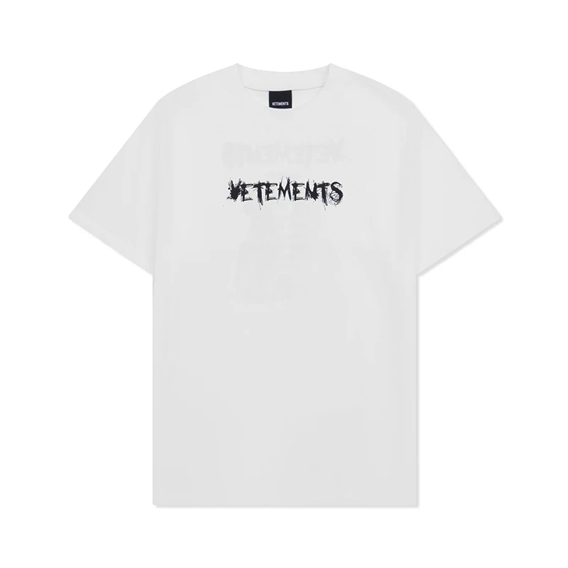 Хлопковая футболка VETEMENTS мужская и женская, с коротким рукавом, принт