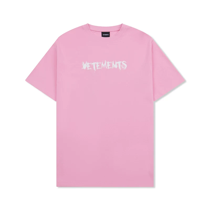 Хлопковая футболка VETEMENTS мужская и женская, с коротким рукавом, принт