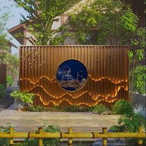 Customized stainless steel screen landscape background wall partition courtyard outdoor garden decoration rose metal landscape project