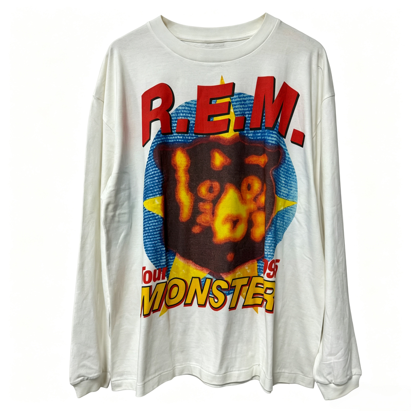 (Bat Logo) Bat Self-Designed Vintage Tee 1995 R.E.M Long Sleeve