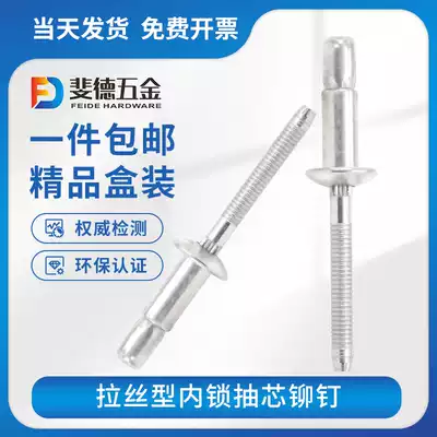 Brushed rivets, internal locking, stainless steel blind rivets, Cup-type rivets, countersunk heads, round heads, rivets