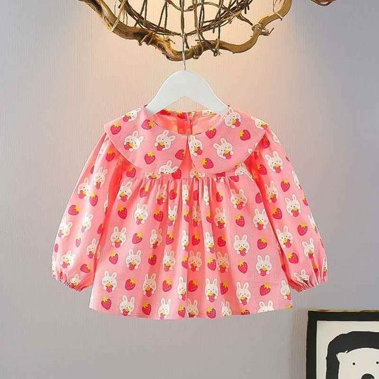 Baby spring doll shirt new floral princess outer wear fashion shirt spring and autumn children's doll collar long-sleeved shirt