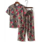 Летняя одежда для пожилых людей, комплект для матери, для среднего возраста, короткий рукав